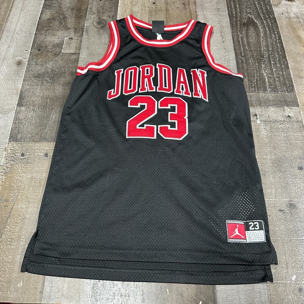 Michael Jordan Nike Jumpman Sewn Jersey Size Youth Large Black Kids